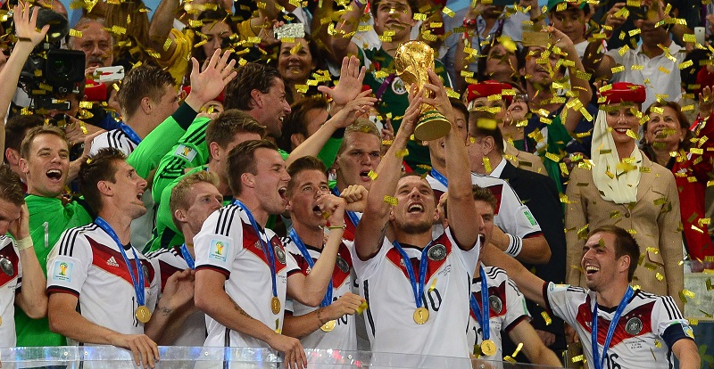 Germany lifts the 2014 FIFA World Cup (image courtesy of Wikimedia)